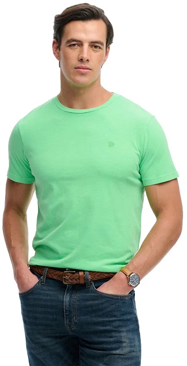 Superdry Classic Essential Neon T-shirt Heren T-shirts Groen