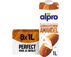 Alpro Amandeldrink – Plantaardige Amandelmelk - Lactosevrij 8 x 1L