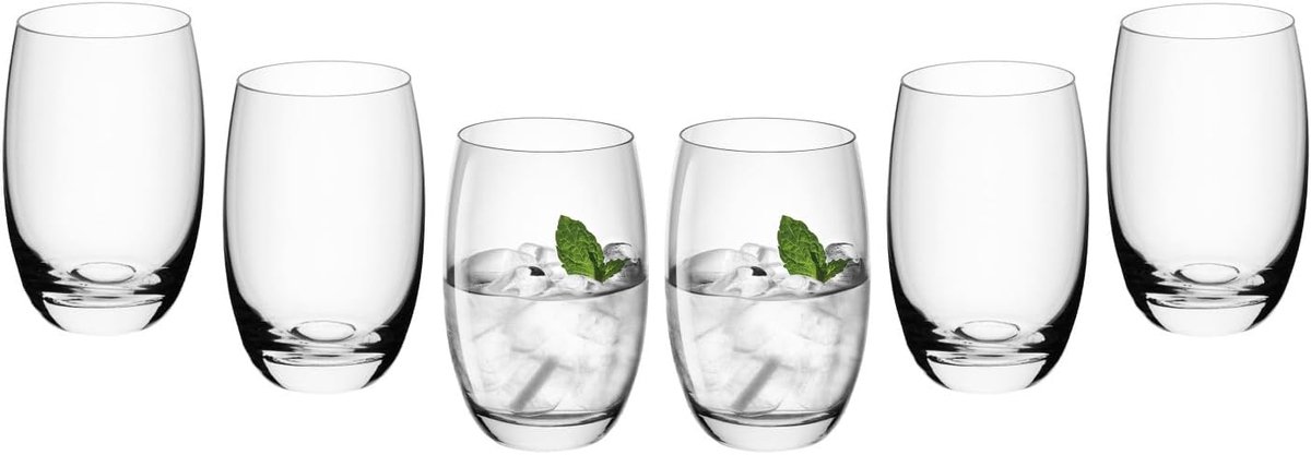 Drinkglazen Set Van 6 - Vaatwasmachinebestendig Waterglazen voor Sap en Water - 360 Ml