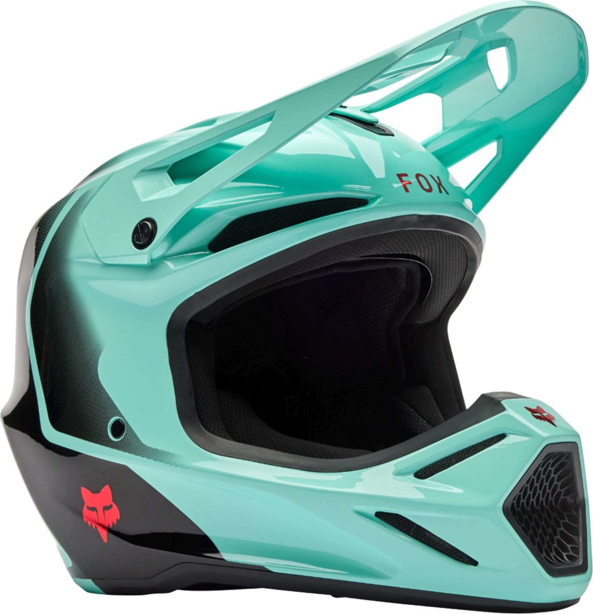 FOX V3 Drip Turquoise Crosshelm - Helm