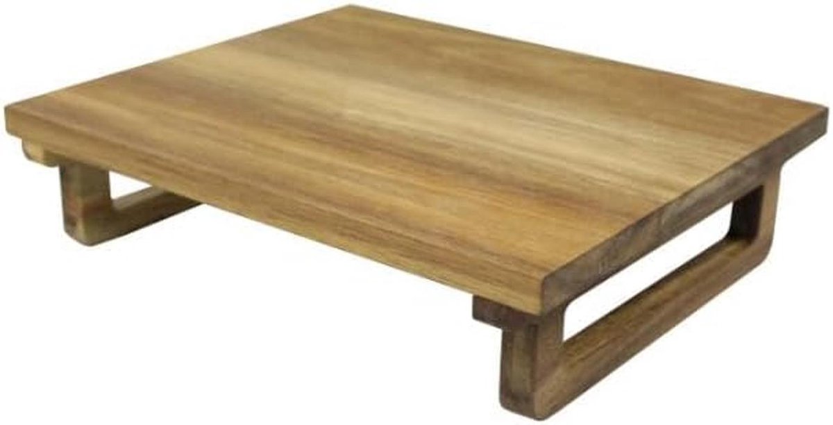 Serveerplank Hout - Dienplank Snacks - Eten Presenteren - Met Pootjes - 30 x 25 cm - Bruin