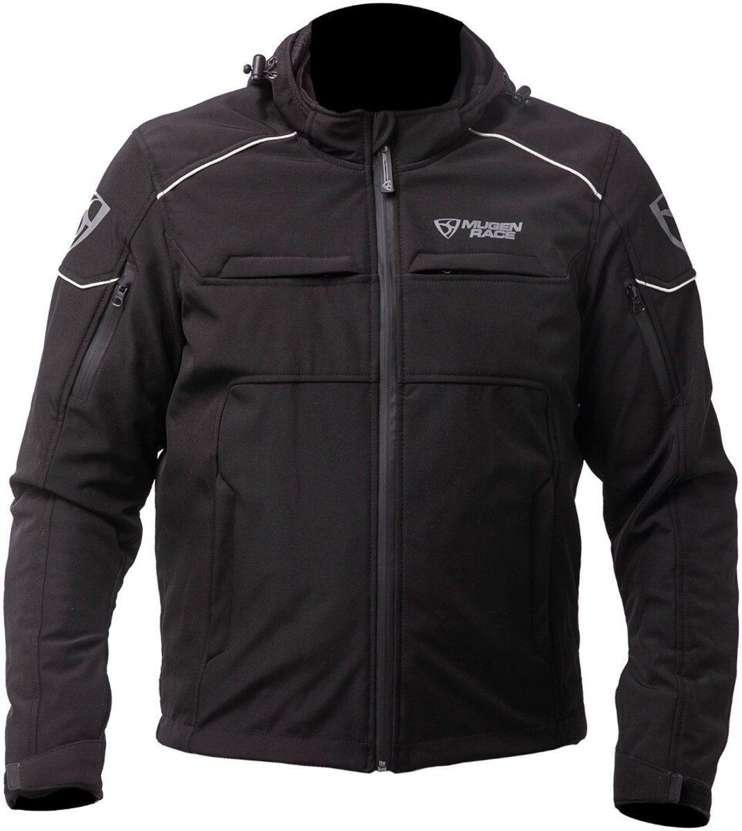 MUGENRACE Srippy Zwart Grijze Waterdichte Softshell Jas - Jas