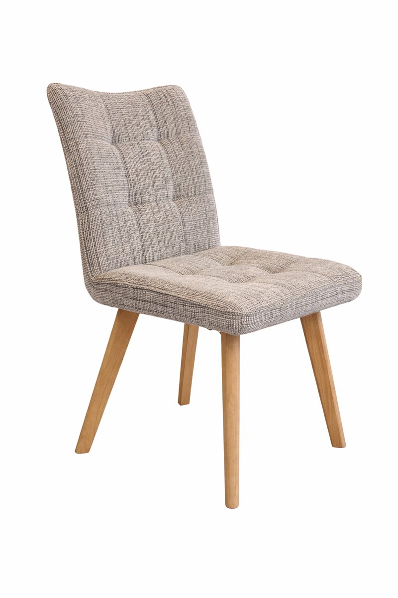 TeakOne - Parla - Set van 4 - Houten Poten - Bruin - Champagne - Comfortabele stoel voor eetkamer of keuken