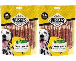 Voskes Hondensnack Rawhide Sticks Eend - 2 x 400 gr - Voordeelverpakking