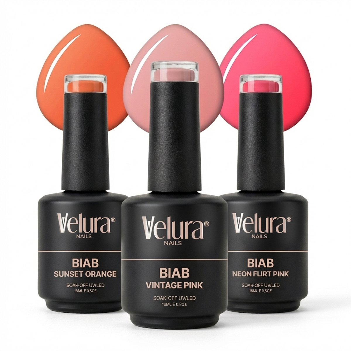 Velura® BIAB Set - Builder in a Bottle - Summer Tints Set - 3x15ml Kleuren - Liquid Builder Gel - BIAB Gel Nagels - Flexibel & Dimethicone Hechting - HEMA- & TPO-vrij