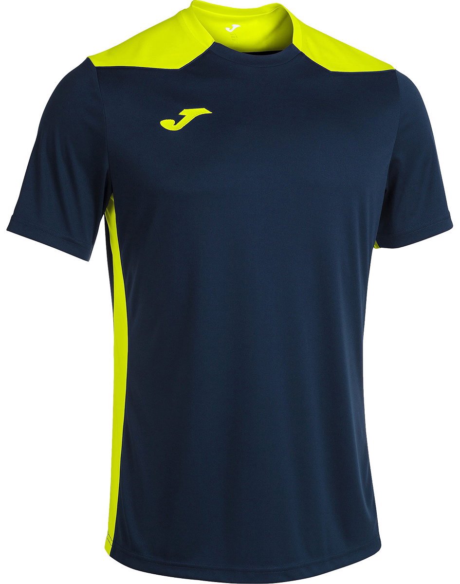 Joma Championship VI Shirt Korte Mouw Dames - Marine / Fluogeel | Maat: S