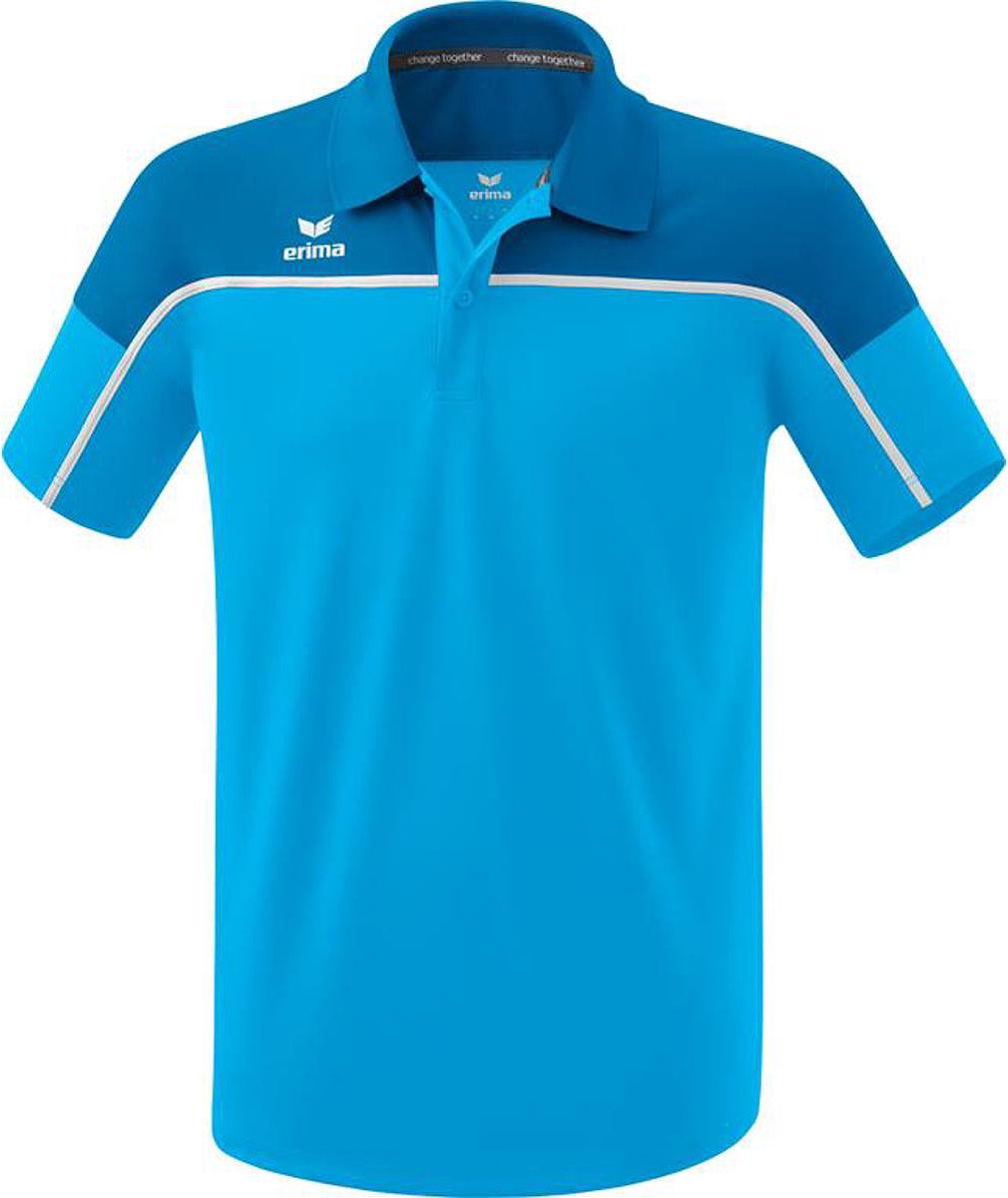 Erima Change Polo Heren - Curaçao / Wit | Maat: XXL