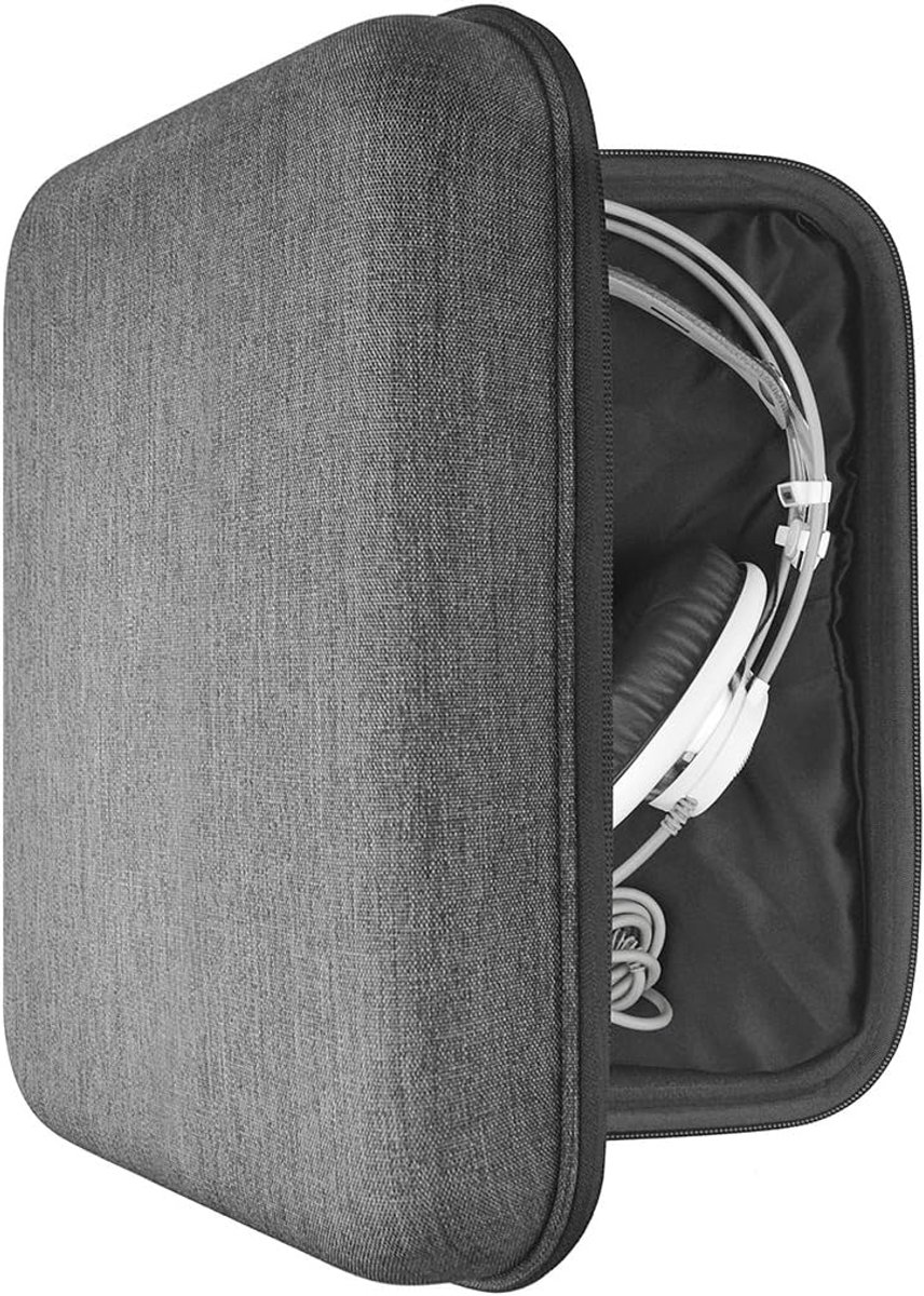 Hoofdtelefoon Case - Draagtas Beschermhoes - Veilig Transport - Harde Beschermende Schaal - 33cm Lengte - Donkergrijs