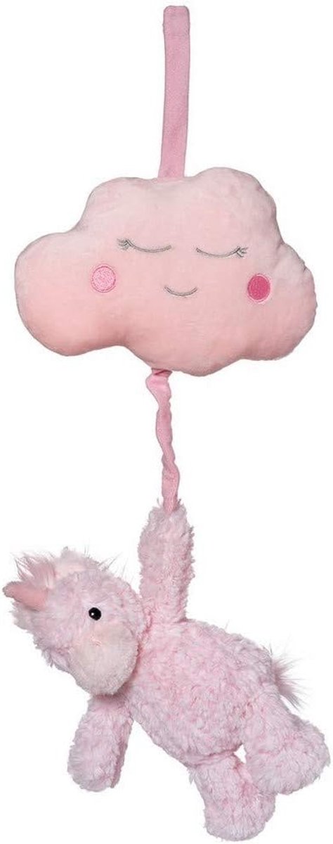 Muzikale Eenhoorn Speeltje - Babyspeelgoed Trekkoord - Kalmeren Slapengaan - Brahms Lullaby Melodie - 38 cm Hoog - Multicolor