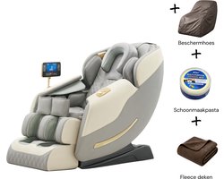 Relif™ Harmonie Massagestoel Full Body - 3D SL Rail - Lichaamsscan - Zero Gravity - 18 Airbags - Verwarming - Bluetooth - Creme Grijs