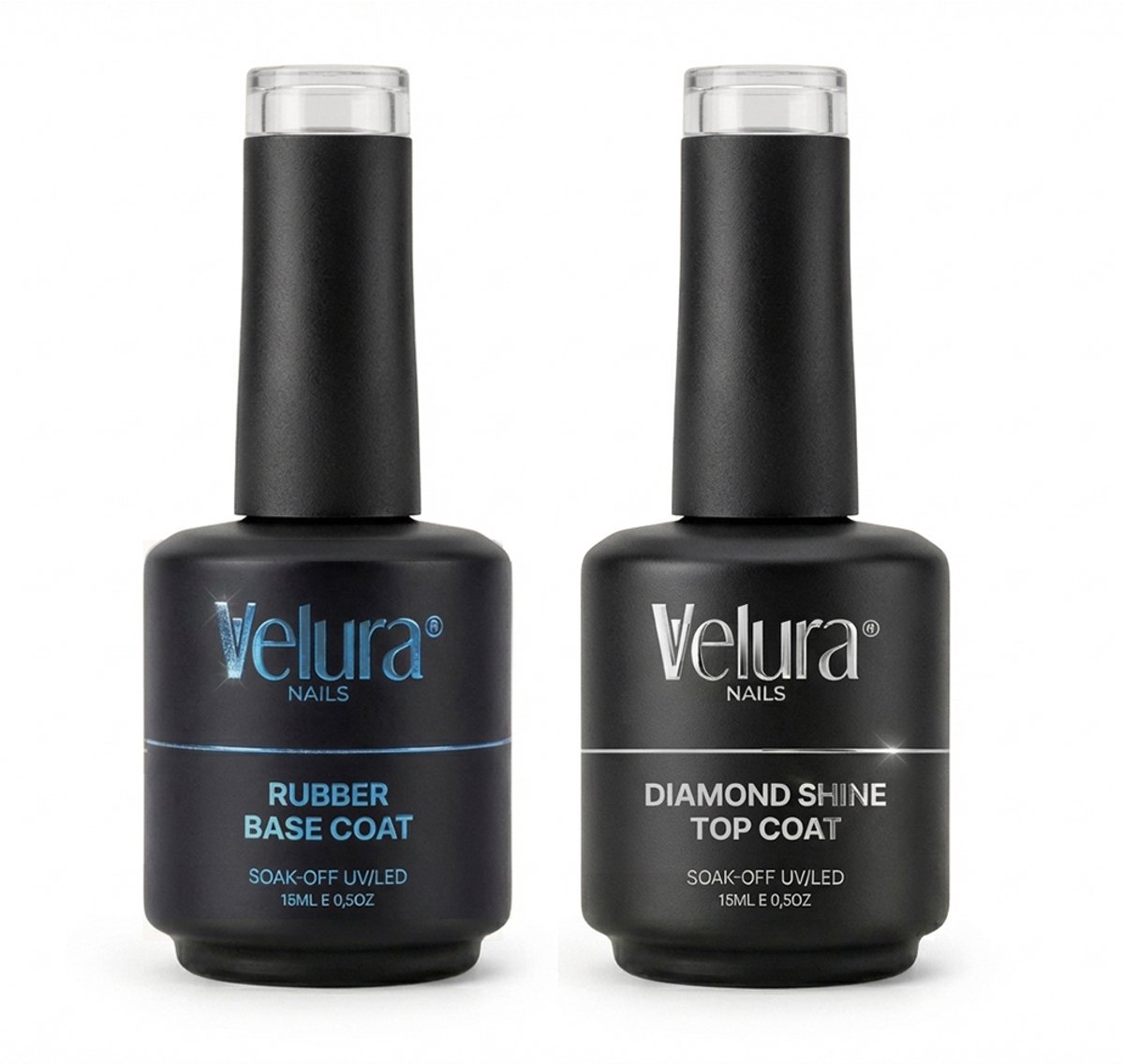 Velura® Rubber Base Coat & Diamond Shine Top Coat Set - 2x15ml - HEMA- & TPO-vrij - Voor BIAB- en gelnagels