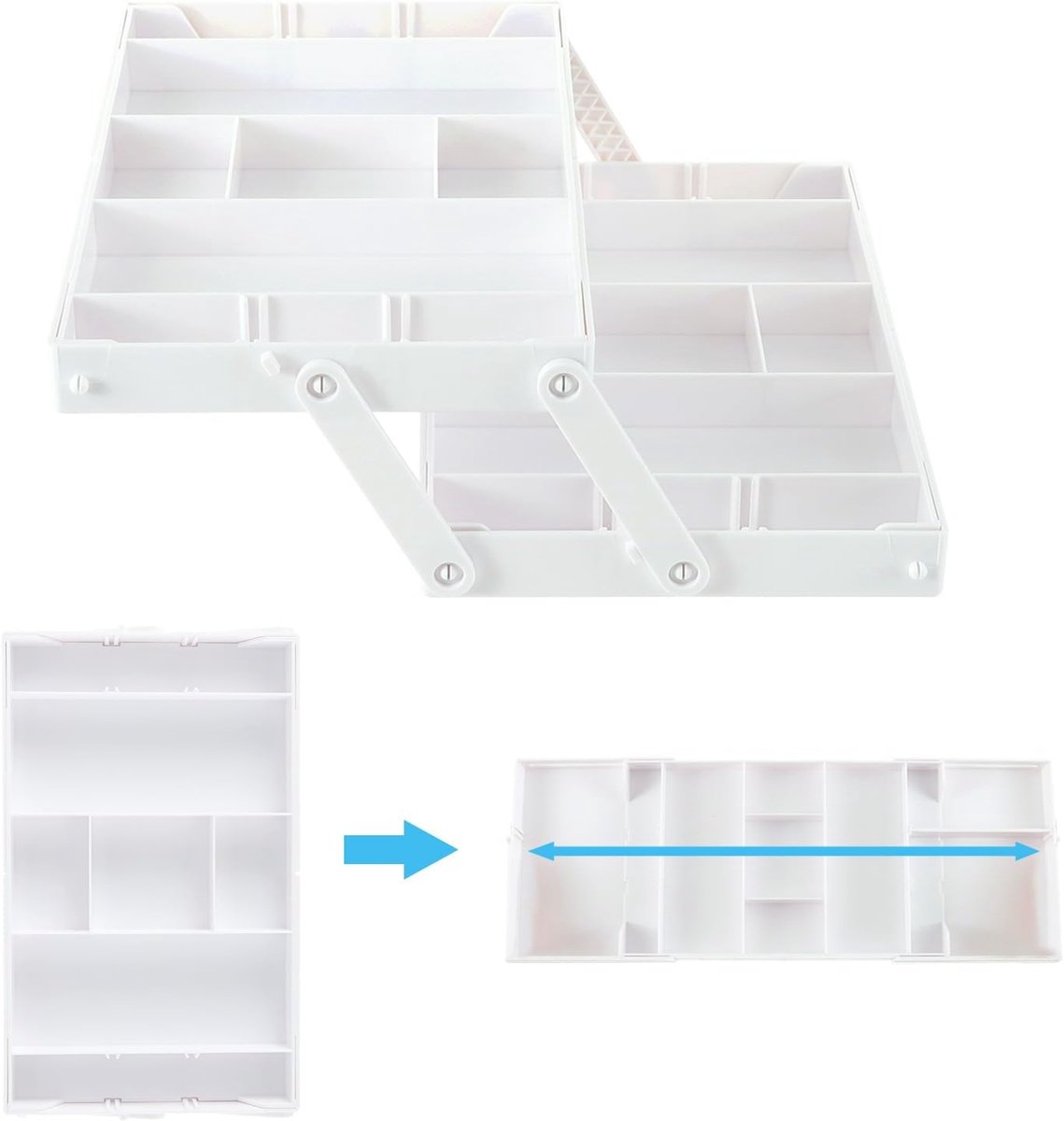 Lade Organizer - Opbergbakje Bureau - Bureau Organiseren - Compact Ontwerp - 25x12x3.8cm - Wit