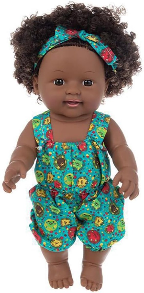 Levensgetrouwe Babypop - Zachte Pasgeborene - Rollenspel Speelgoed - Realistisch Ontwerp - 305 cm - Zwarte Huid