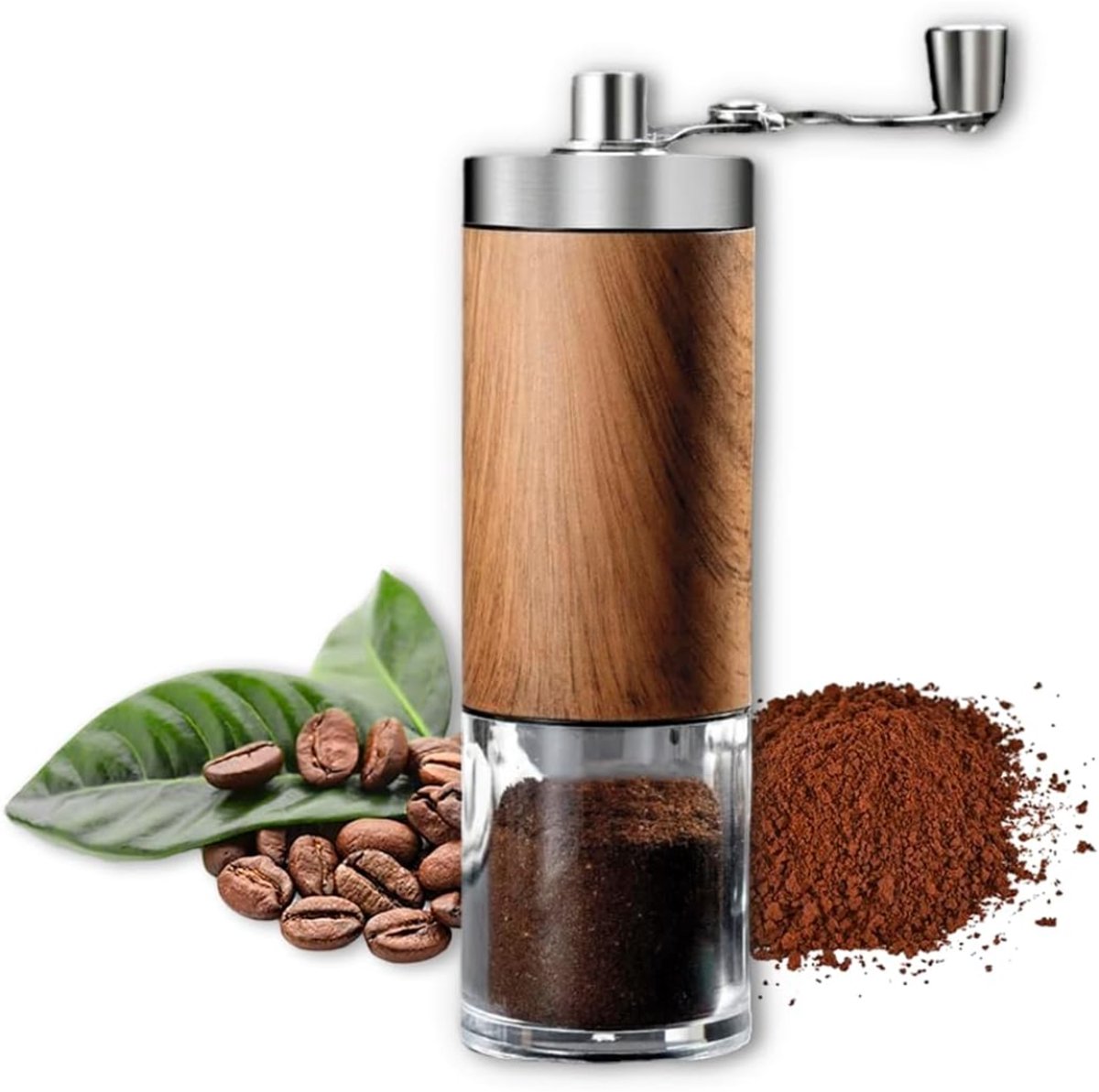 AMA® Coffee Grinder - Coffee Molen - Koffie Grinder - 5x5x16cm - Houtlook