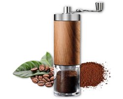 AMA® Coffee Grinder - Coffee Molen - Koffie Grinder - 5x5x16cm - Houtlook