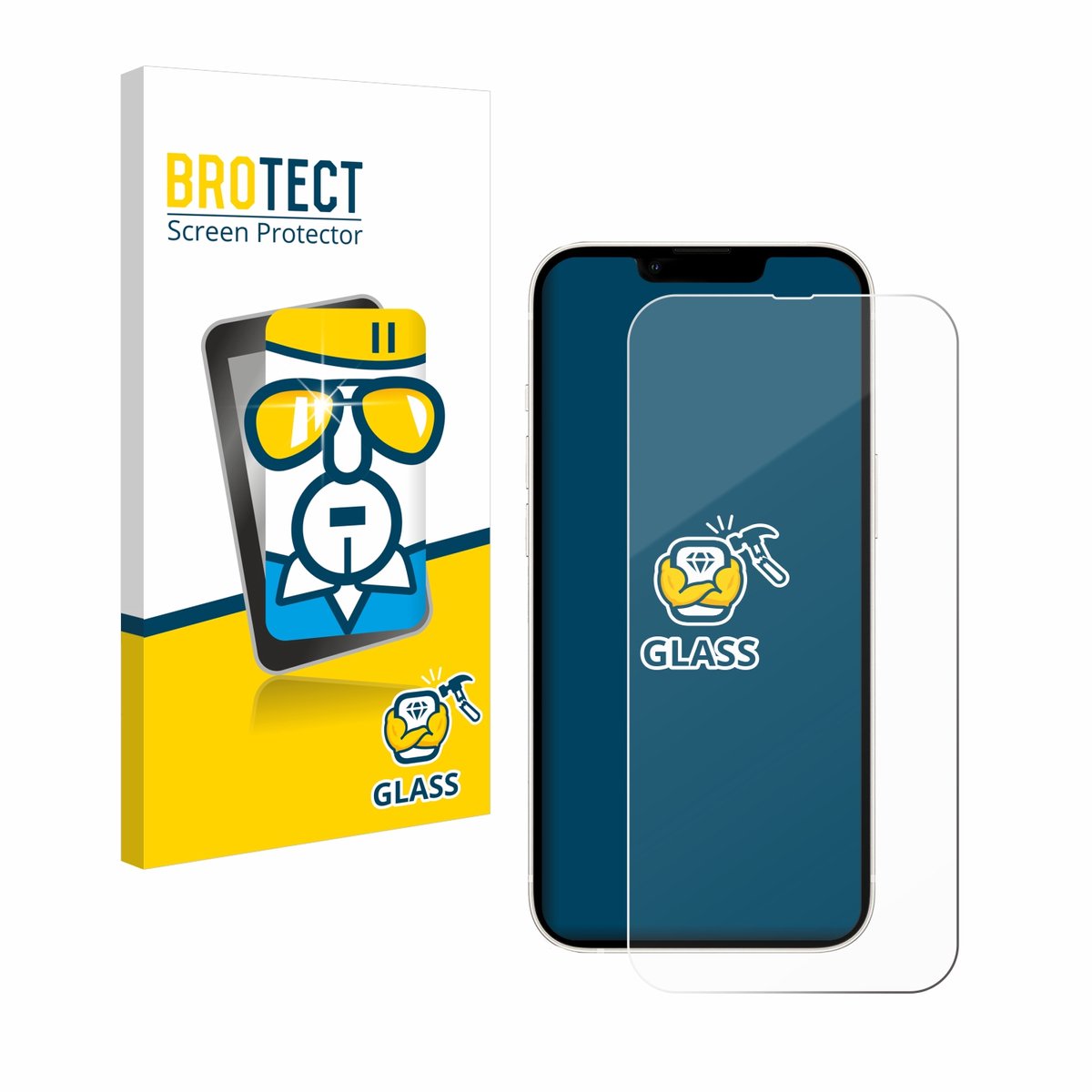 BROTECT - Glas Screenprotector voor Apple iPhone 13 / 13 Pro - Gehard Beschermglas 9H