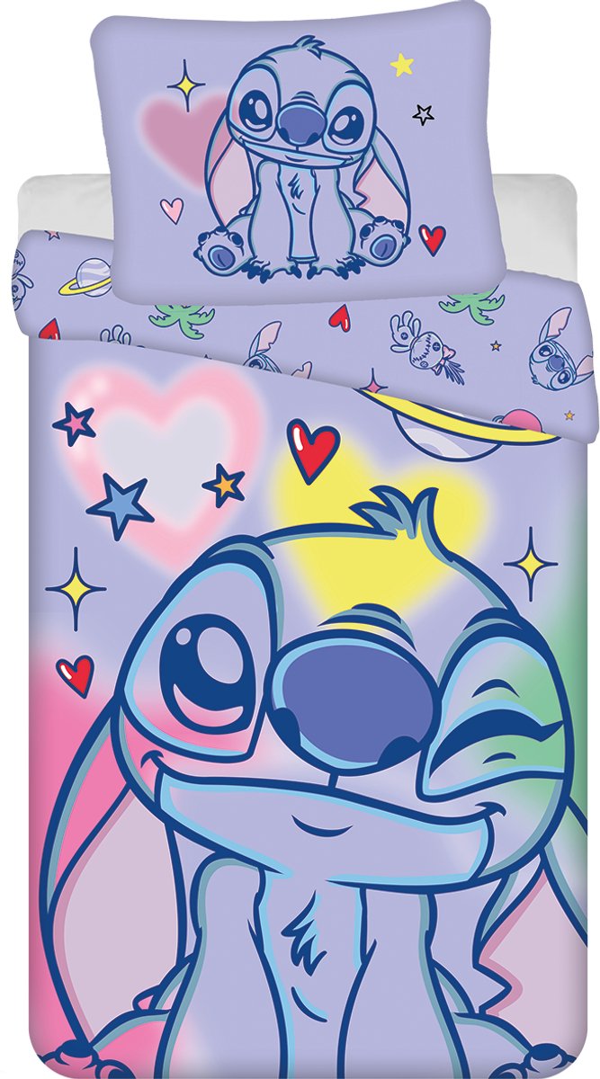 Disney Lilo & Stitch Dekbedovertrek Stars - 140 x 200 cm / 70 x 90 cm - Katoen