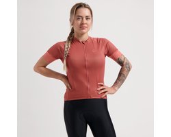 Rogelli Modesta Dames Fietsshirt - Korte mouw - Lange rits - Koraal