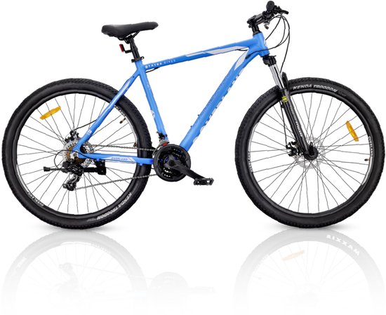 Tatra Bikes Mountainbike 29" Overland, MTB-fiets voor dames en heren, fiets 29" - 21 inch aluminium frame, 21 versnellingen, schokdemper, schijfremmen - Blauw van Tatra Bikes — afbeelding 3