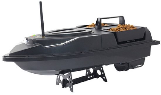 BrightWise® Voerboot Pro Dubbele Voerbak met Fluistermotor - Voerboot karper - Baitboat - Karpervissen - Visspullen - Vissersboot - Vis accessoires - 3 Kg Draagvermogen - Volledige set (inclusief accu & batterijen) - Zwart — afbeelding 3
