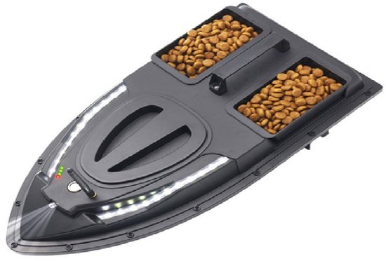 BrightWise® Voerboot Pro Dubbele Voerbak met Fluistermotor - Voerboot karper - Baitboat - Karpervissen - Visspullen - Vissersboot - Vis accessoires - 3 Kg Draagvermogen - Volledige set (inclusief accu & batterijen) - Zwart — afbeelding 2