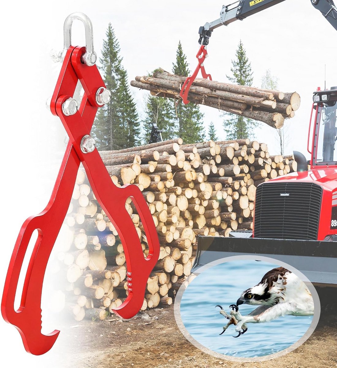 Houtgrijper 18 inch - Zware Log Tang met 2 Klauwen voor Stammen en Hout