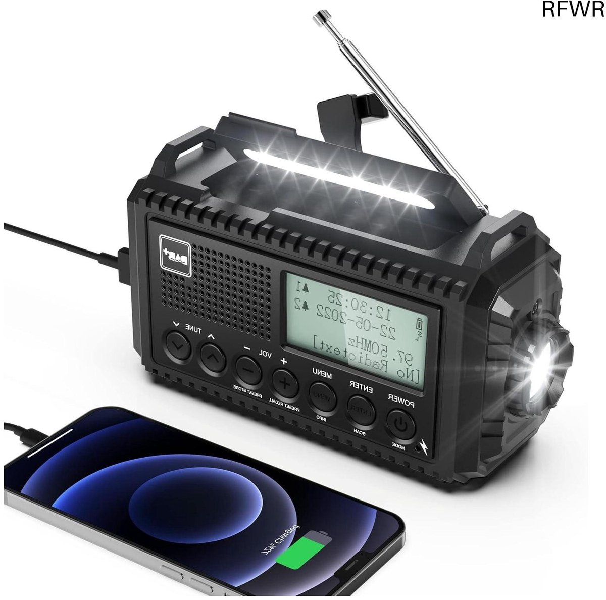 Noodradio - Noodpakket Oorlog - Draagbare Radio - Powerbank Zonneenergie - Transistor Radio - Batterij