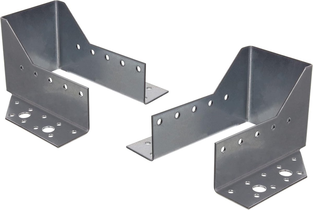 2x Balkschoenen Verzinkt Staal Hoekverbinding voor Houtconstructies 150x60 mm 2mm