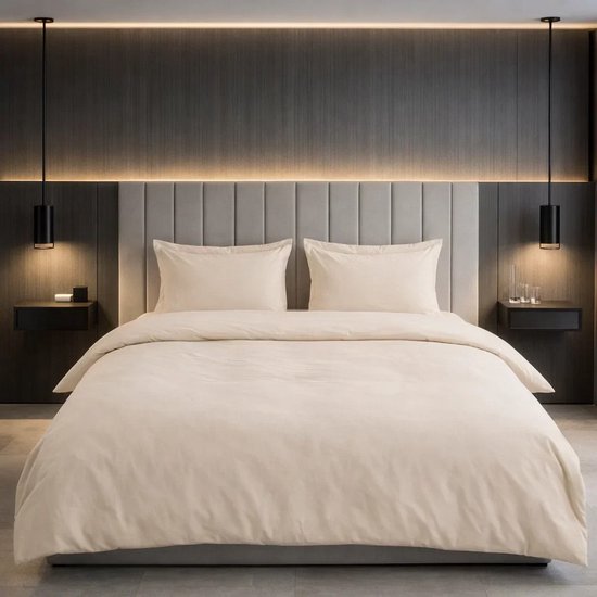 Decoware Dekbedovertrek Uni - Zand - Katoen - Inclusief kussensloop - Eenpersoons - 140x220 + 60x70 cm van Merkloos — afbeelding 5