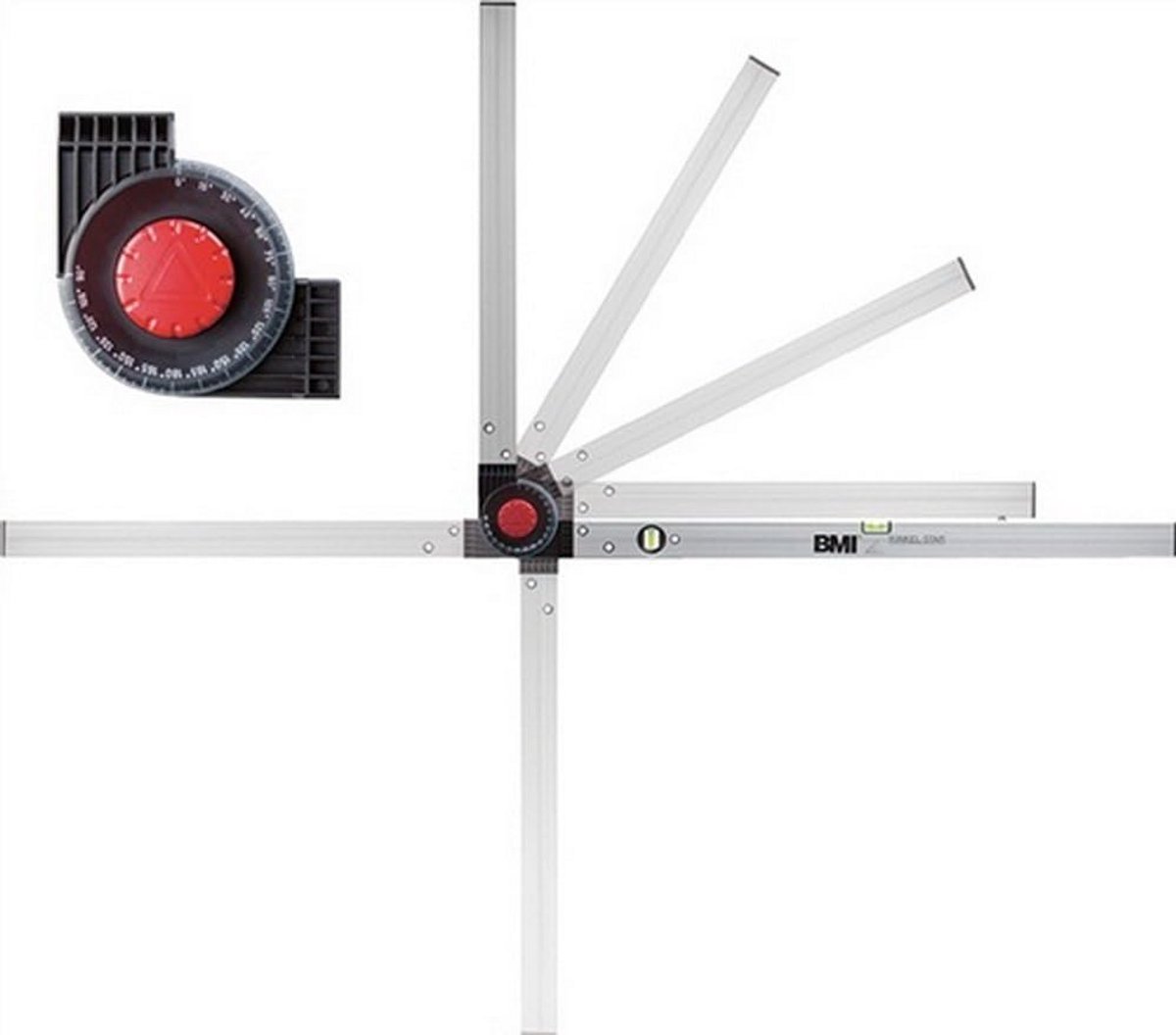 Verstelbare Aluminium Bouwhoek met Waterpas 100/150cm en Gradenschaal