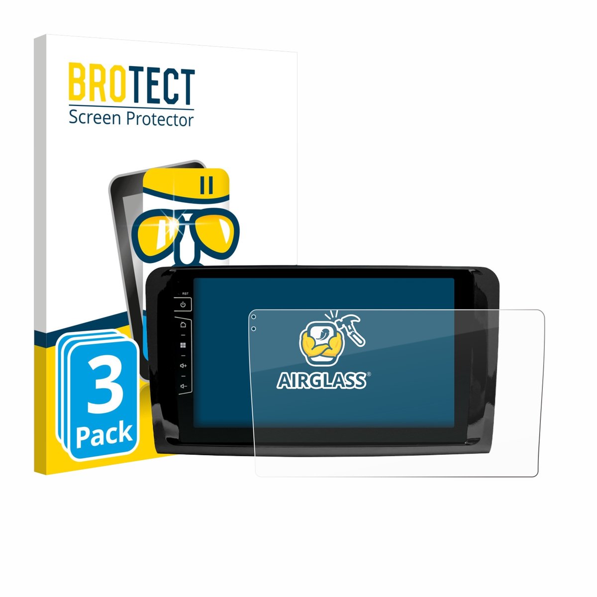 Screenprotector 3 Stuks voor Dynavin D9-DF432 9" Beschermglas transparant