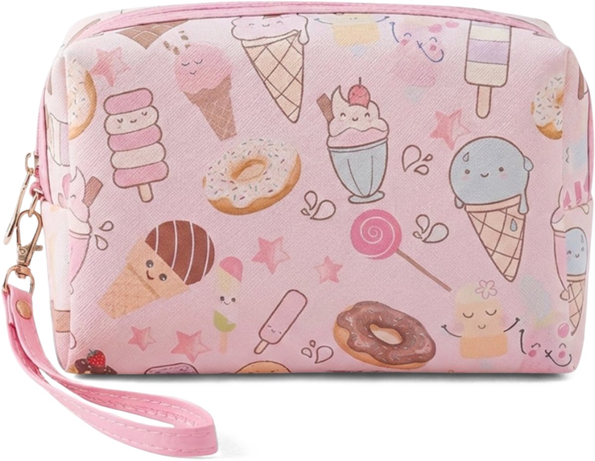 Ainy - Make Up Tasje L schattig design | compacte organizer 19x13x8cm voor cosmetica en skincare - waterbestendig tas - toilettas dames voor make-up, sieraden en meer | De luxe beautycase voor tafel bureau of onderweg | cadeau voor vrouwen