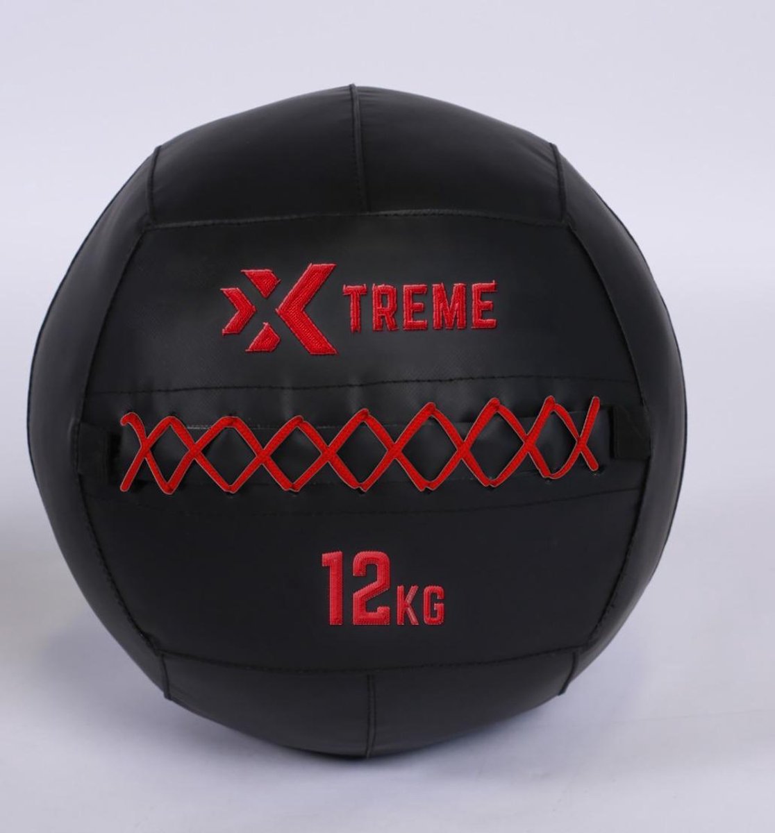 Xtreme Fitness Premium Wall Ball Rood 12Kg - medicijnbal – medicine ball – wall ball – crossfit - Gewicht bal - medicine ballen - Hyrox Training - Comfortabele grip Voor Krachttraining en Functionele Oefeningen - Wall Ball voor Full Body Workouts