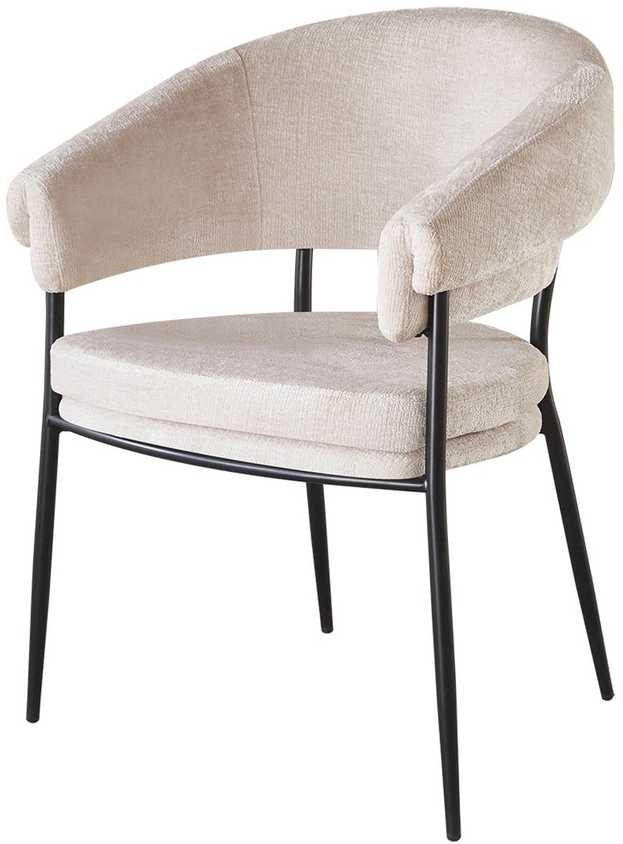 Lizzely Garden & Living SET DEAL: 6 stuks Eetkamerstoel Japandi lichtgrijs Julian stof Japanse stijl eetstoel zetel