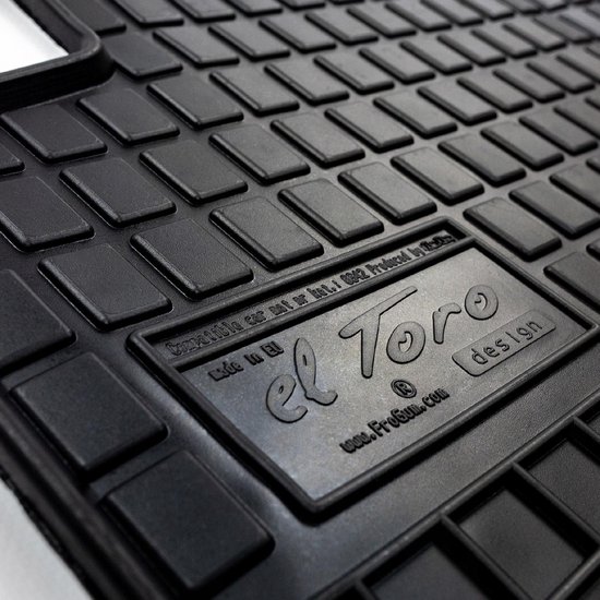 Ensemble de Tapis de Voiture en Caoutchouc Frogum - Convient pour Ford Transit Custom V710 à partir de 2023 - 3 pièces - Antidérapant - Inodore - Zwart