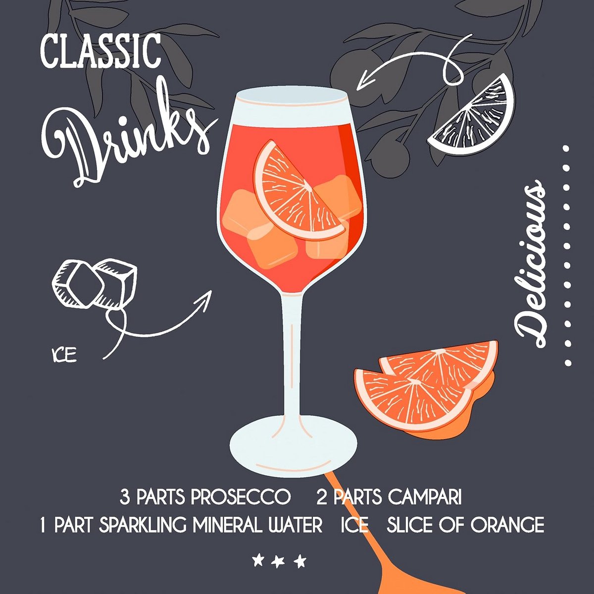 Set van 20 Cocktailservetten met Aperol Thema - Serveertafeldecoratie