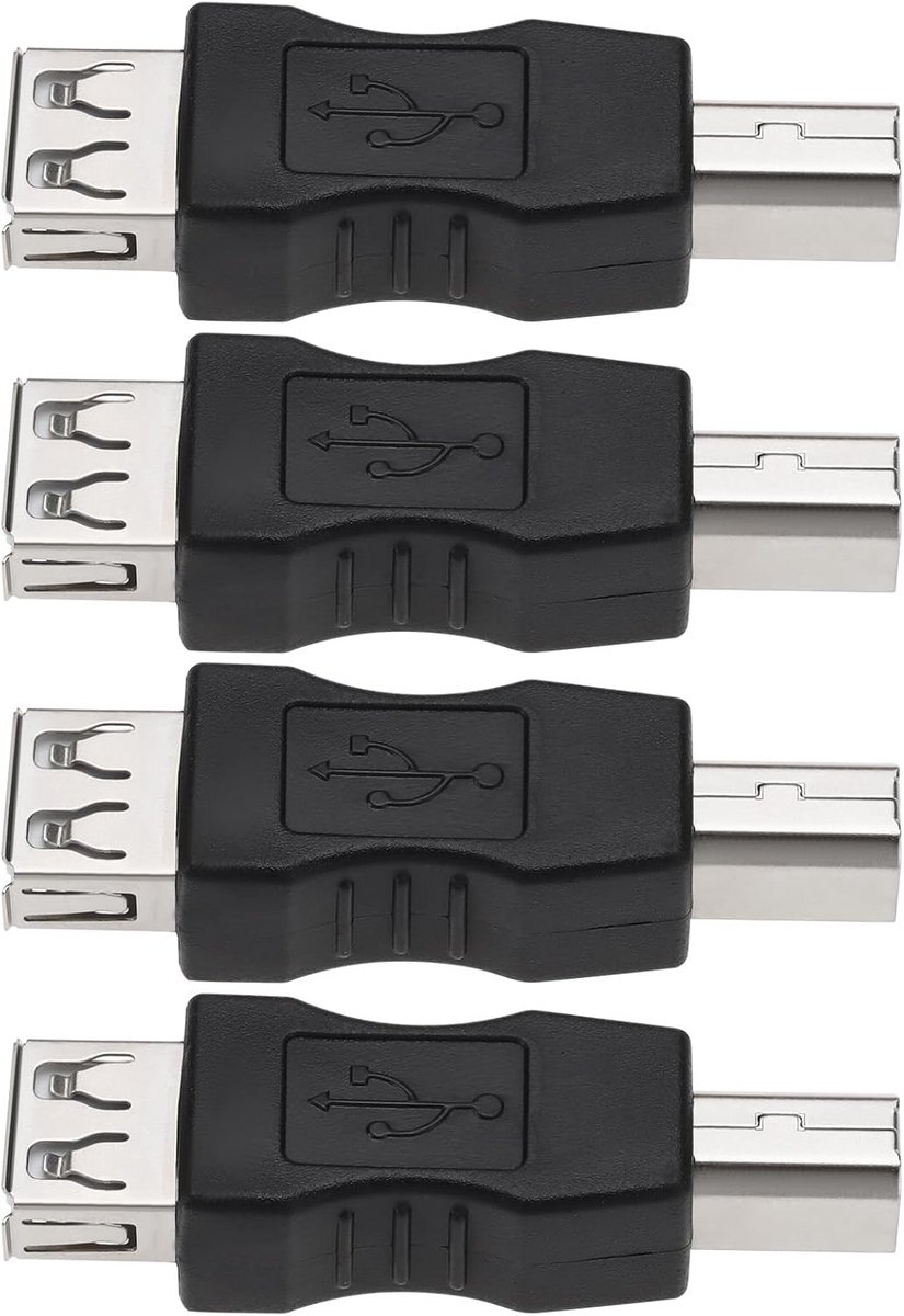 4 Stuks USB 2.0 A Vrouwelijk naar USB B Mannelijk Printer Adapter voor Printer en Scanner