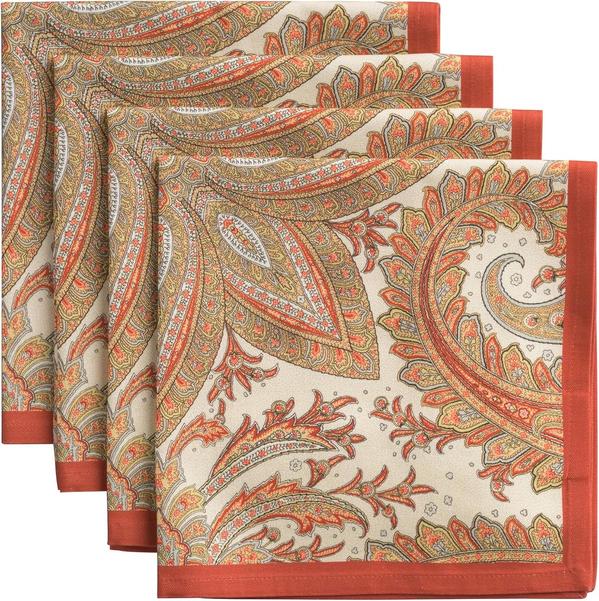 Set van 4 Katoenen Servetten met Paisley Patroon 50x50 cm
