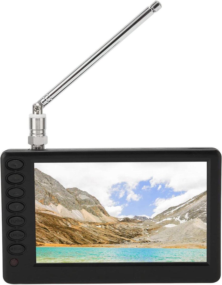 Draagbare 5 Inch Tv met ISDB T, Ondersteuning voor 1080P Video, 1500 Mah Batterij