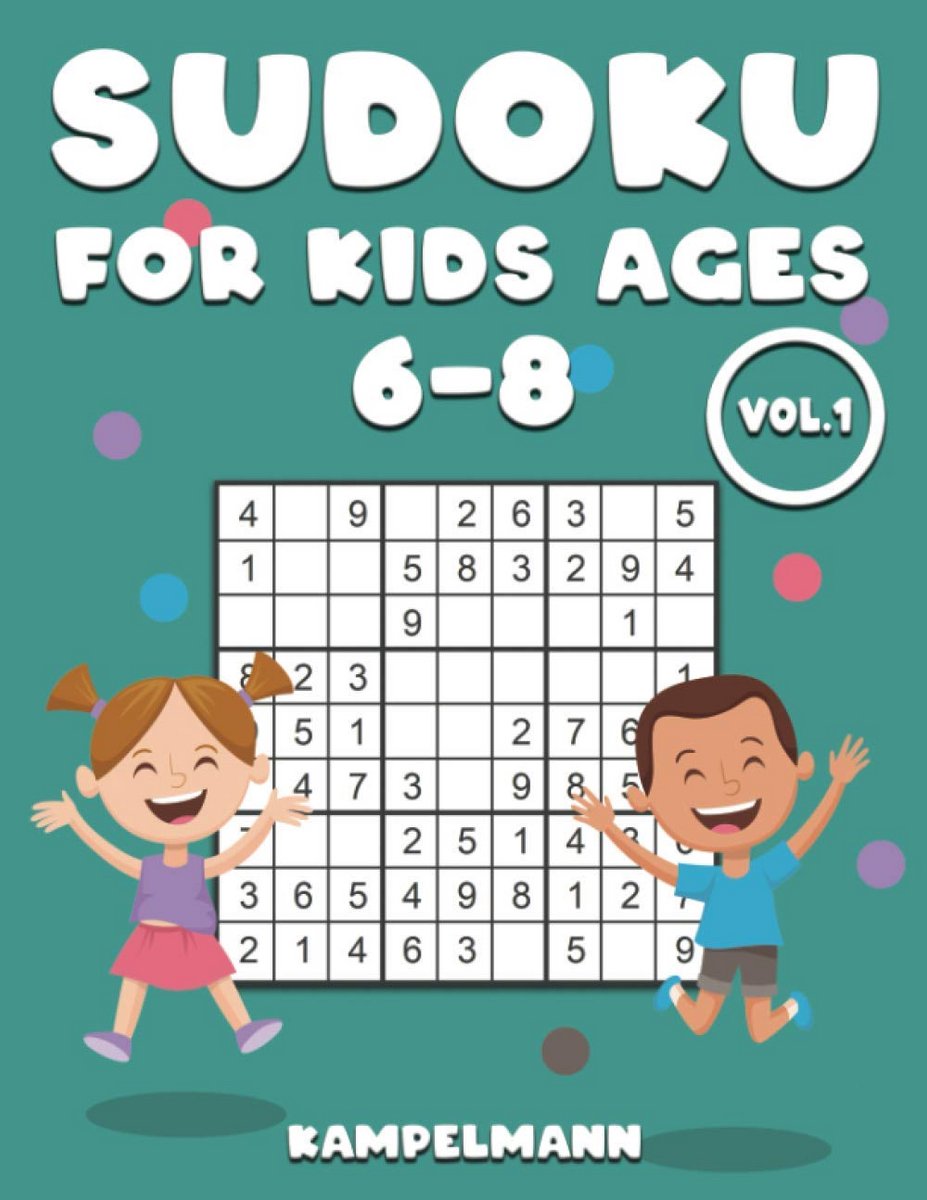 200 Grote Druk Sudoku Puzzels voor Kinderen van 6 tot 8 Jaar, Inclusief Oplossingen