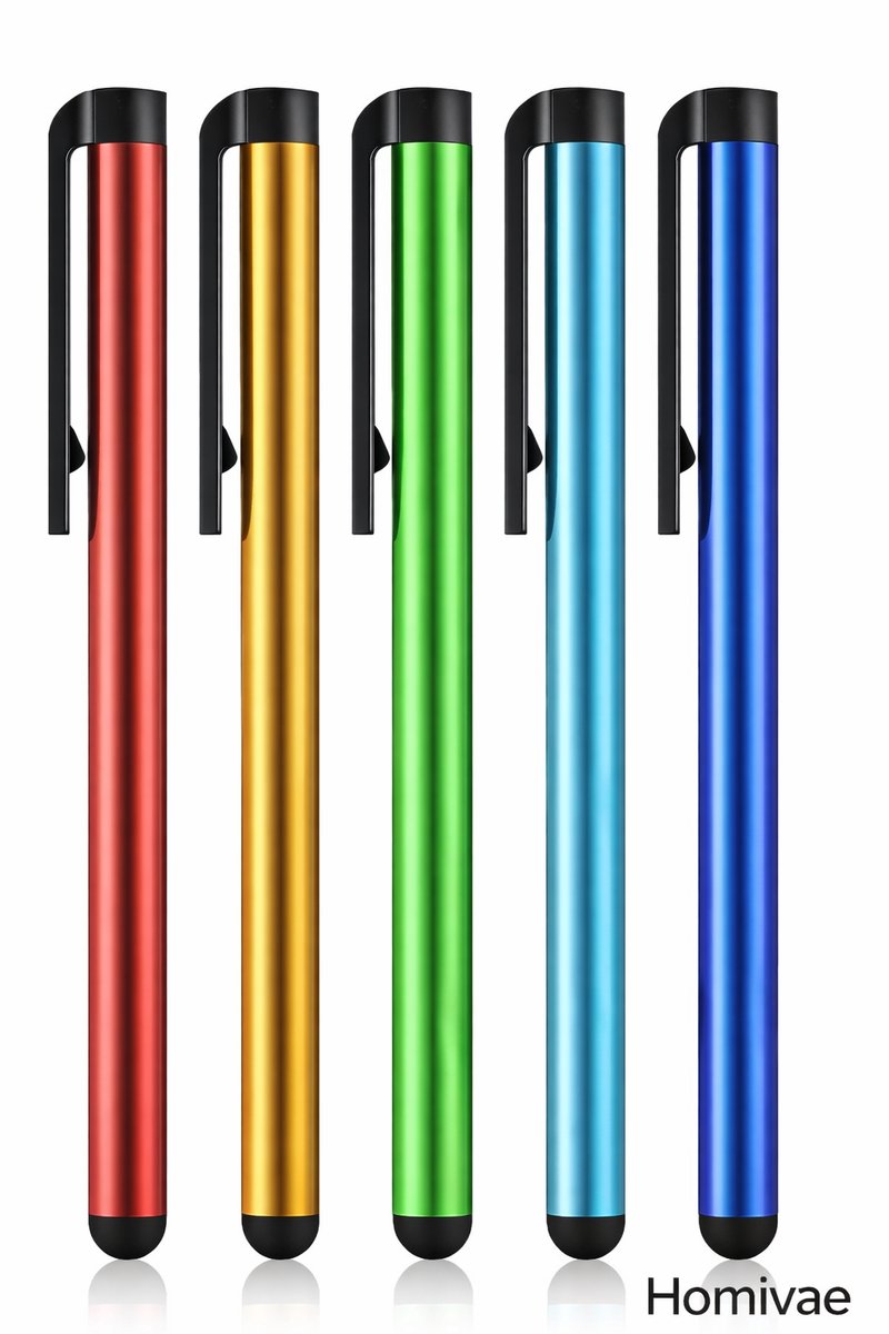 Homivae - Touchscreen Pennen - 5 stuks Stylus Pen - Tablet Pen - Smartphone Pen - Laptop Pen - Diverse kleuren