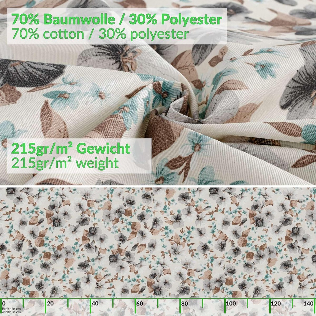 Waterafstotend Ovaal Tafelkleed Katoen Polyester voor Binnen en Buiten 180x140 cm
