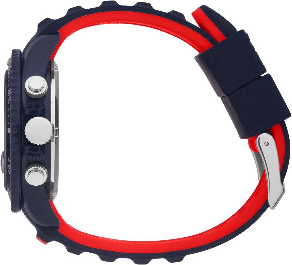 Blauw Chronograaf Horloge met Kunststof Band voor Mannen en Vrouwen