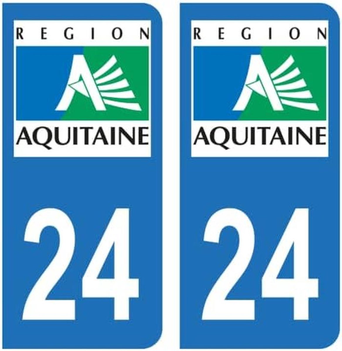 Regionale Kentekenplaat Stickers Departement 24 Dordoen