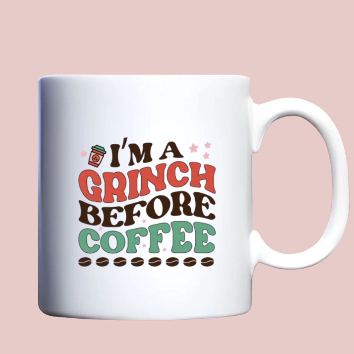 Grappige Mok “I’m a Grinch Before Coffee” – Keramische Beker 300 ml – Cadeau voor Koffieliefhebbers – Humor Mok