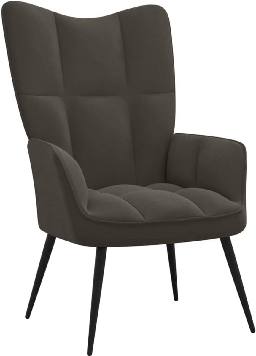 Comfortabele Relaxstoel met Voetenbank Fluweel