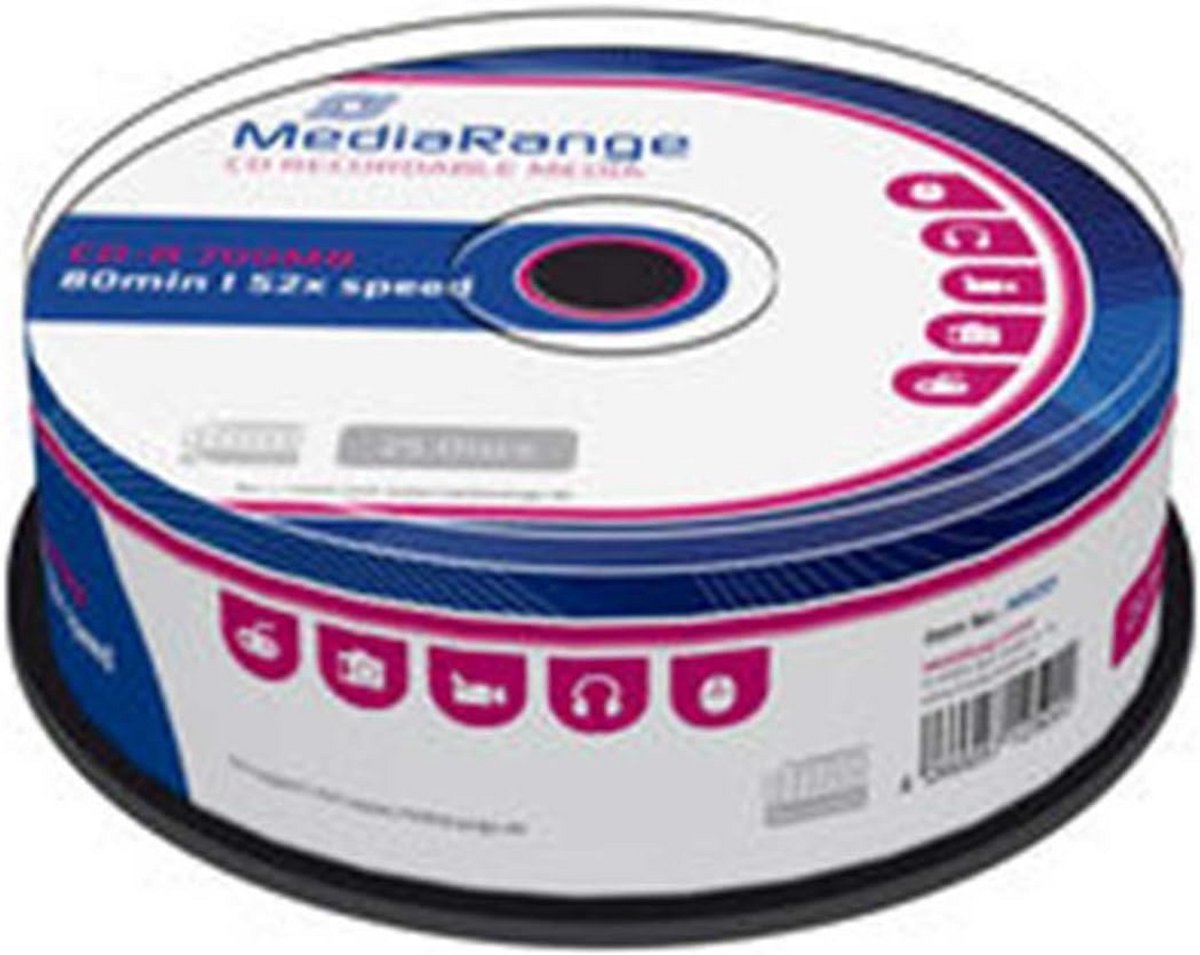 50x Onbewerkte CD-R Spindel - 700MB / 80 Minuten - 52x Hoge Snelheid Opslag