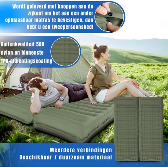 Florixa® Luchtbed met Ingebouwde Pomp - Luchtbed met Pomp - Luchtbed - 8cm Dik - Groen - ‎195cm x 65cm x 12cm van Florixa — afbeelding 5