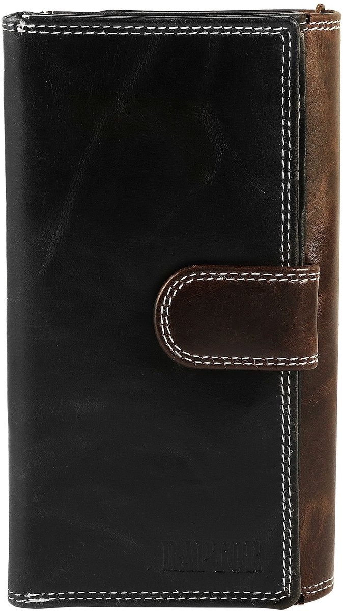 Raptor Damesportemonnee horizontaal echt leer RA40043 Damesportemonnee van echt leer. 18 x 10 cm.