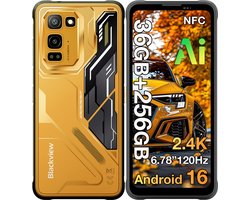 Blackview FORT 5 Robuuste Smartphone - 36GB RAM+256GB ROM - 5000 mAh 33W - 6,78 inch 120Hz - Android 16 - 108MP+50MP AI-Camera - Dual SIM 4G - IP68/IP69K Outdoor Telefoon - Nachtzicht, NFC, GPS,OTG, FM - Geel